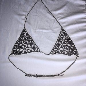 Silver chain bralette
